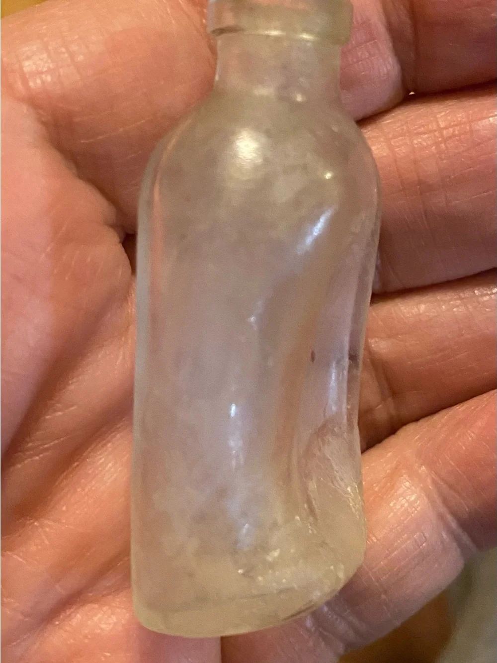 Very rare shaped antique medicine bottle 2 inches tall